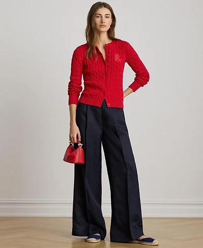 Lauren Ralph Women's Twill Wide-Leg Pants