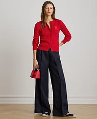 Lauren Ralph Women's Twill Wide-Leg Pants