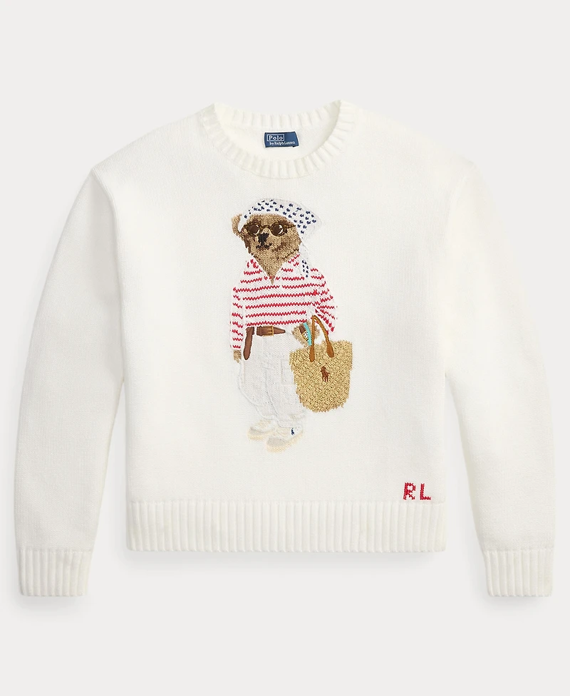 Polo Ralph Lauren Women's Bear Embroidered Crew Neck Sweater