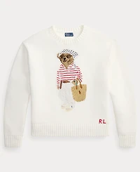 Polo Ralph Lauren Women's Bear Embroidered Crew Neck Sweater