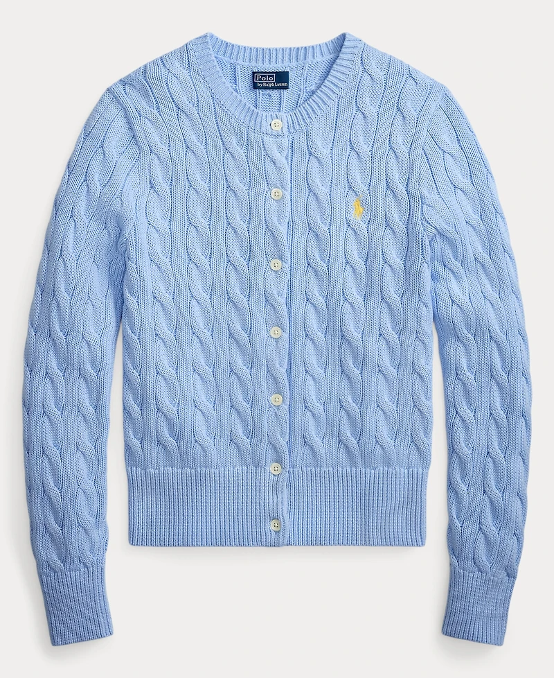 Polo Ralph Lauren Women's Cable-Knit Cotton Crewneck Cardigan Sweater