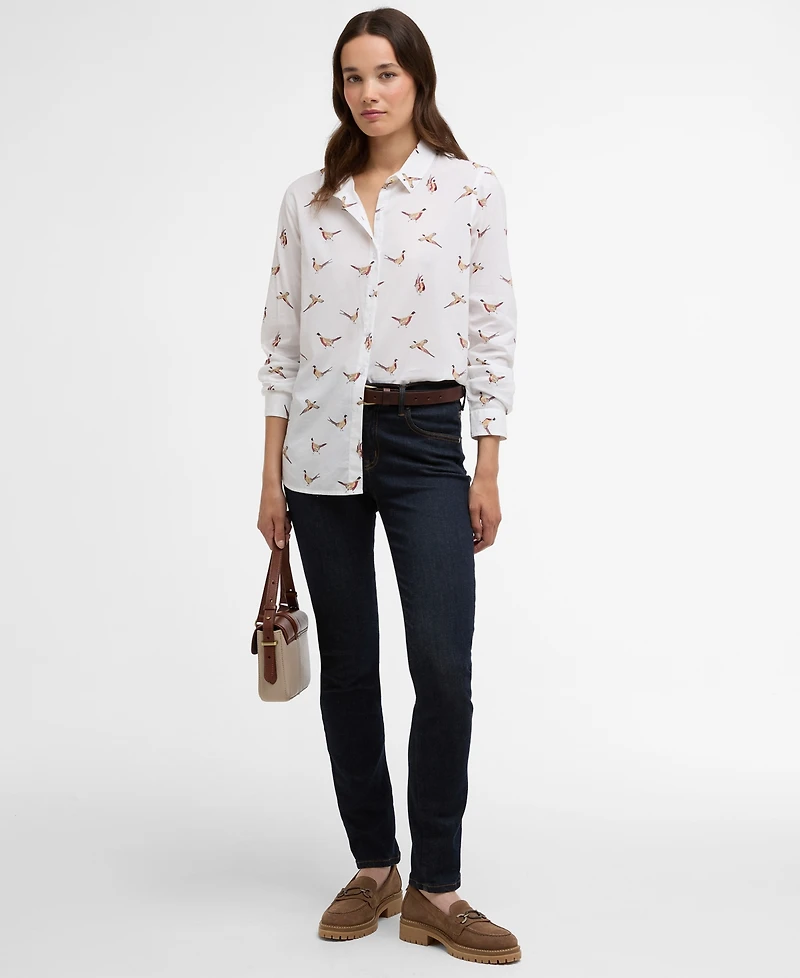 Barbour Women's Long-Sleeve Collared Safari Shirt