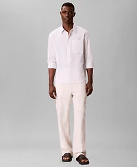 Calvin Klein Men's Long-Sleeve Crinkle Poplin Shirt