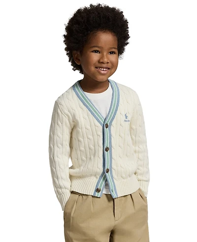Polo Ralph Lauren Boys' 2-7 V-Neck Cricket Cardigan