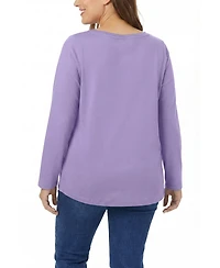 Woman Within Plus Perfect Long-Sleeve V-Neck Tee