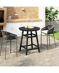 WestinTrends Outdoor 35" Hdpe Round Patio Counter Height Bar Table