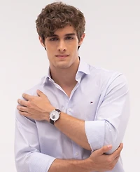 Tommy Hilfiger Men's Multifunction Brown Leather Bracelet Watch, 40mm