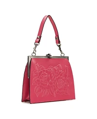 Patricia Nash Aurelie Small Rose Tooled Leather Crossbody Frame Bag