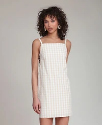 Avec Les Filles Women's Gingham Square-Neck Mini Dress