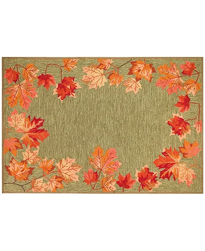 Liora Manne' Ravella Falling Leaves Border 2'x3' Area Rug