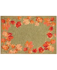 Liora Manne' Ravella Falling Leaves Border 2'x3' Area Rug