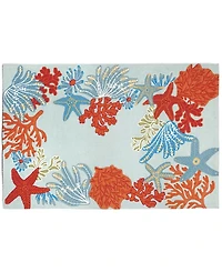 Liora Manne' Ravella 2256 Ocean Scene Blue 2'6" x 4' Indoor/Outdoor Area Rug