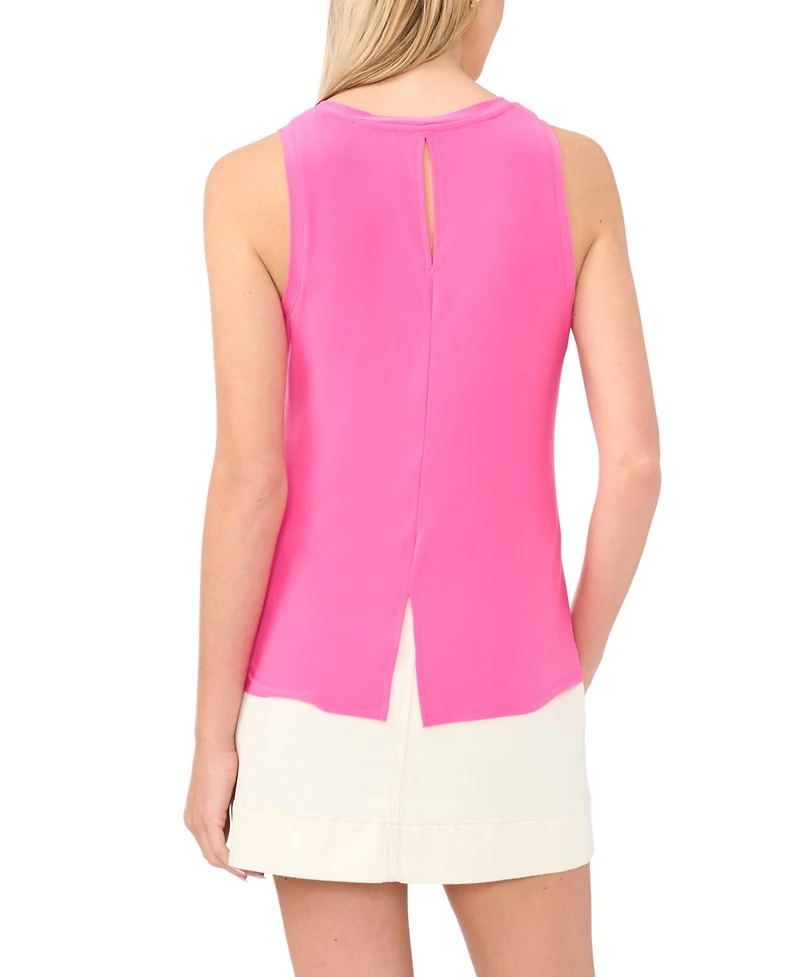 Vince Camuto Women's Crewneck Split Back Keyhole Tank Top