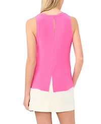 Vince Camuto Women's Crewneck Split Back Keyhole Tank Top
