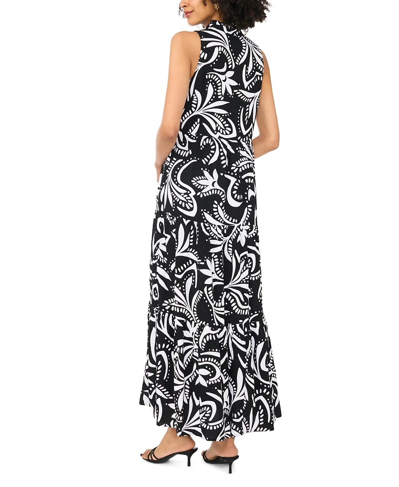 Vince Camuto Women's V-Neck Maxi Tiered Dress