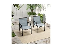 Slickblue 2-Piece Patio Dining Chair Set with Ventilated Seat and Metal Frame
