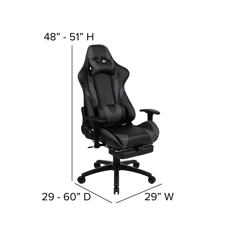 Z300 Gaming Racing Office Ergonomic Pc Chair With Reclining Back And Footrest
