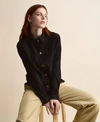 Furniq Uk Women's Suede Shirt Jacket