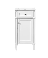 Sillysis 16 Inch French Modern Freestanding Bathroom Vanity with Ceramic Sink and Soft Close Door for Small Bathroom Spaces