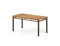 Slickblue Outdoor 63 Inch Dining Table with Slatted Acacia Wood Top