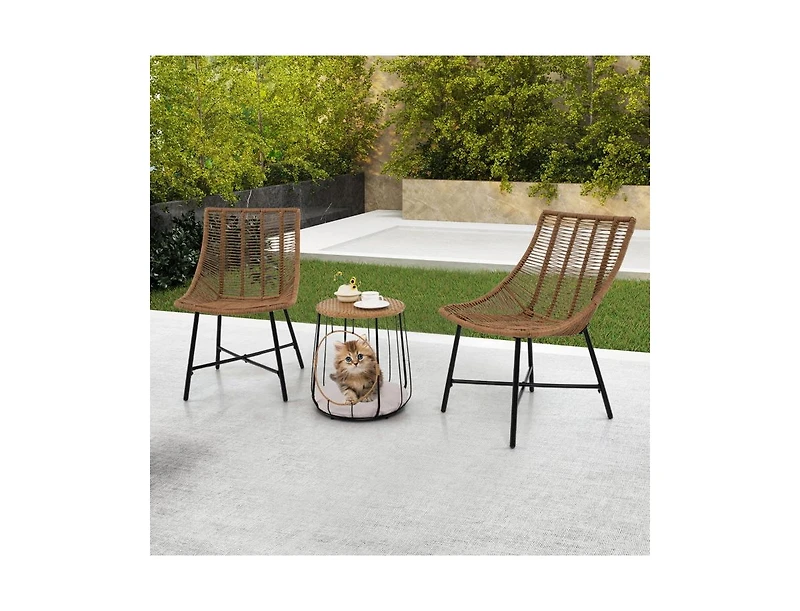 Slickblue Outdoor 3-Piece Patio Set with Integrated Pet House