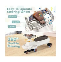 Hongge Wiggle Car with Hauling Rope Ride on Toy with Under-Seat Storage