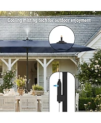 Homsee 15 ft. Double Sided Umbrella Outdoor Patio Umbrella with Spray System, Base and Sand Bag