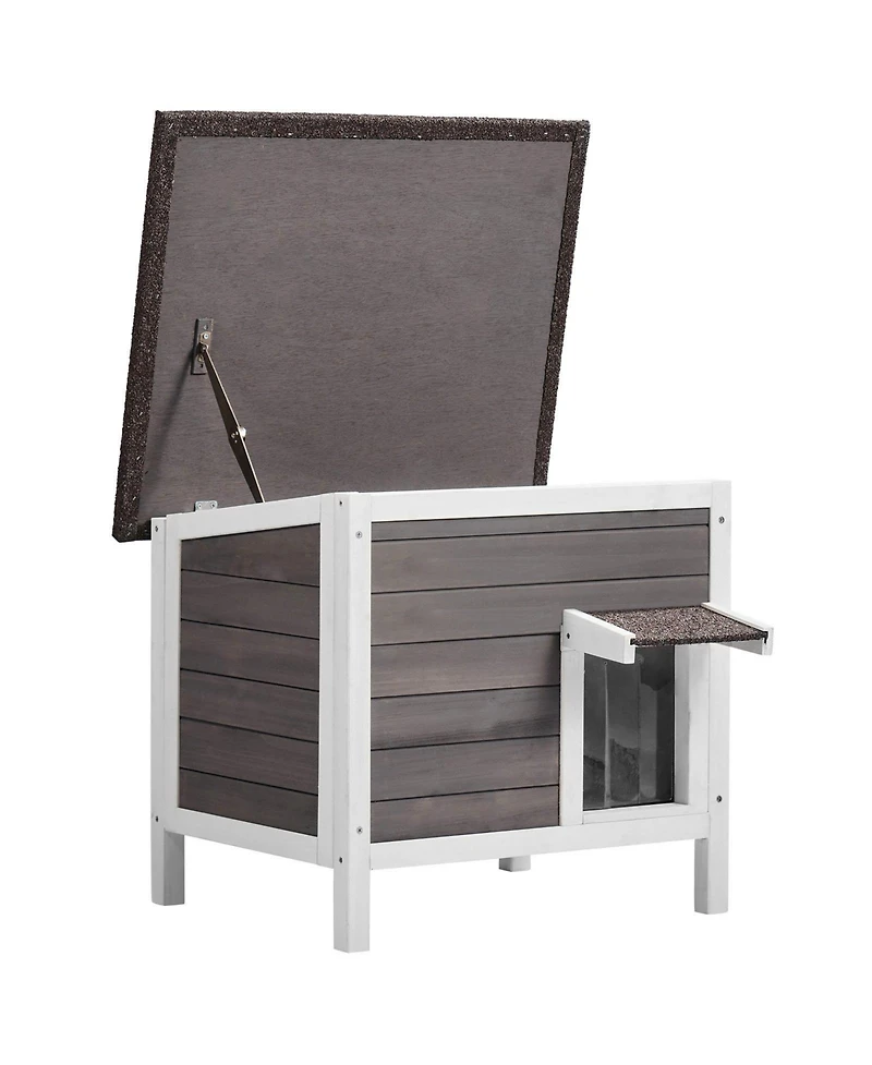 Cozito Outdoor Insulated Cat House with Open Roof and Weatherproof Design