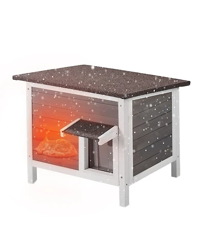 Cozito Outdoor Insulated Cat House with Open Roof and Weatherproof Design