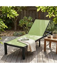 LeisureMod Marlin Patio Chaise Lounge Chair With Aluminum Frame