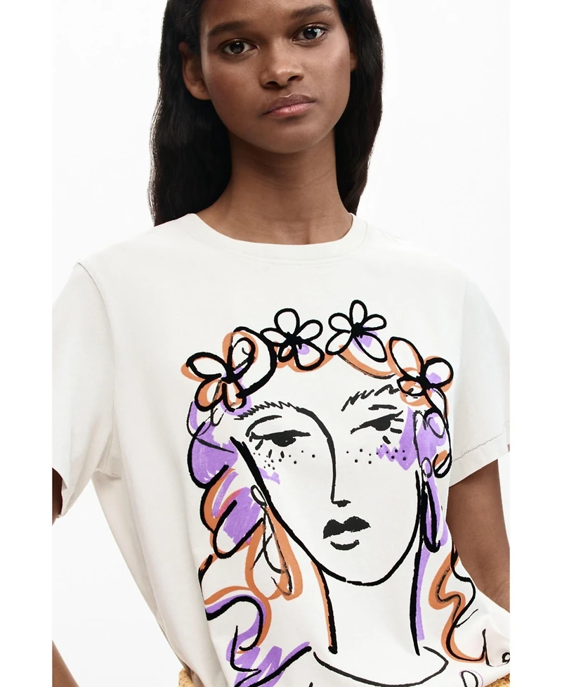 Desigual Women's Printed face t-shirt