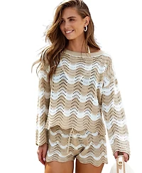 Cupshe Women's Garden Striped Cover-Up Shorts