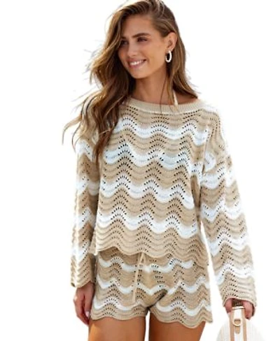 Cupshe Womens Castaway Cutie Striped Two Piece Cover Up Set