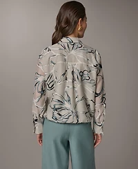 Donna Karan New York Women's Long-Sleeve Printed Shirt