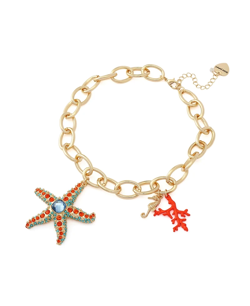 Betsey Johnson Faux Stone Starfish Pendant Necklace