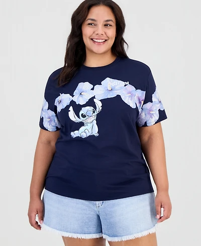 Disney Trendy Plus Hibiscus Stitch Crewneck Tee