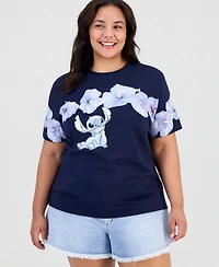 Disney Trendy Plus Hibiscus Stitch Crewneck Tee