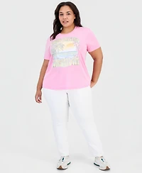 Rebellious One Trendy Plus Sunshine Mineral Wash Graphic Tee