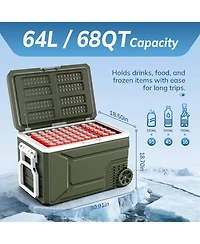 Cowsar 68QT Portable Car Refrigerator with Wheels