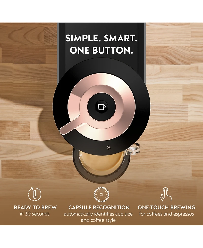 Nespresso Vertuo Next Premium Coffee and Espresso Machine by De'Longhi, Black Rose Gold with Aeroccino Milk Frother