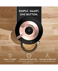 Nespresso Vertuo Next Premium Coffee and Espresso Machine by De'Longhi, Black Rose Gold with Aeroccino Milk Frother