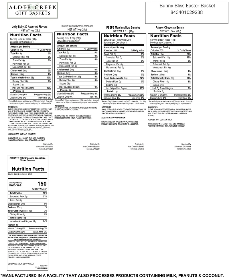 Alder Creek Gift Baskets Happy Easter Gingham Basket, 8 Pieces