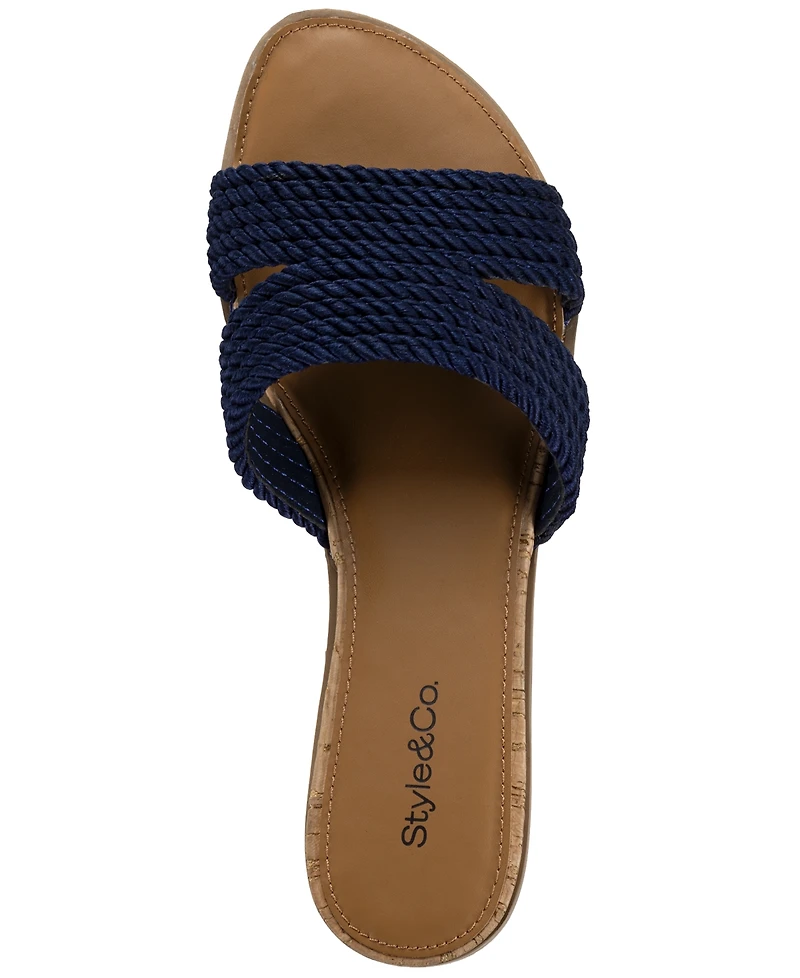 Style & Co Women's Everlyy Rope Slip-On Slide Sandals, Macy's Exclusive