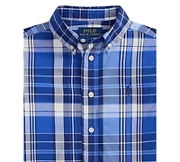 Polo Ralph Lauren Boys' 2-7 Plaid Cotton Poplin Short-Sleeve Shirt