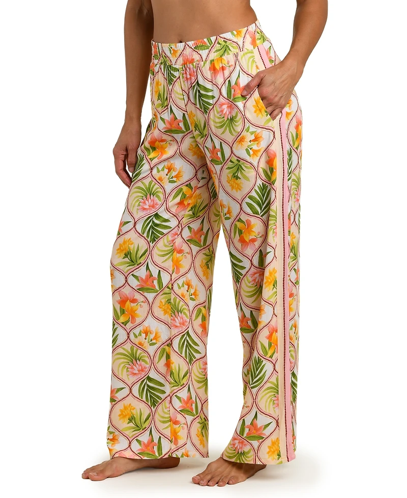 La Blanca Women's Palm Nouveau Wide-Leg Cover-Up Pants