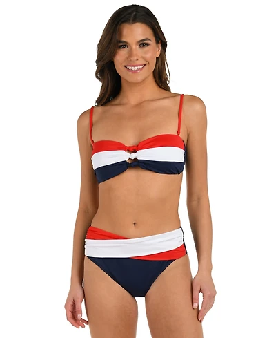La Blanca Women's Americana Knot Front Bandeau Top