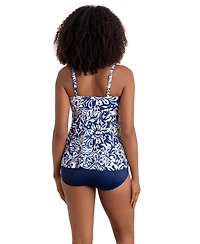 ShapeSolver Women's Printed V-Neck Tankini Top