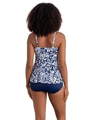 Shapesolver Womens Printed V Neck Tankini Top Bottoms