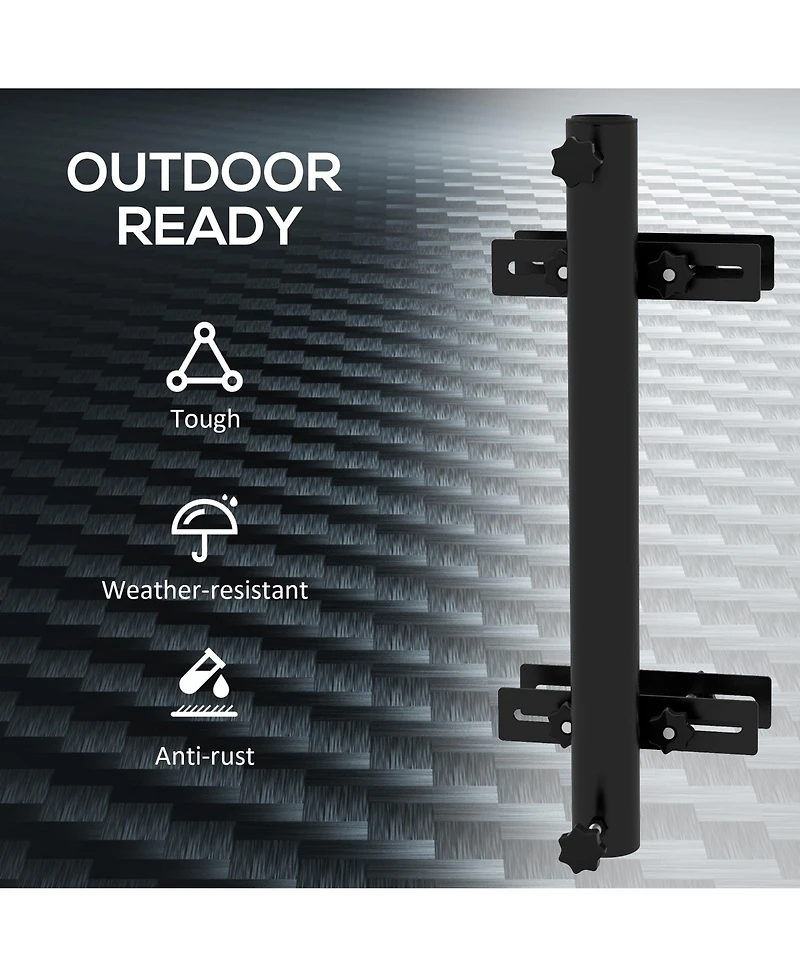 Outsunny Patio Umbrella Holder, Adjustable Deck Mount Bracket for Railing