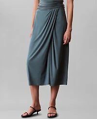 Calvin Klein Women's Rib Wrap High Rise Midi Skirt